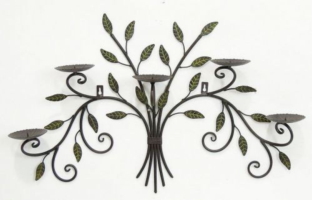 Wandkerzenhalter 12119 Kerzenhalter aus Metall Schmiedeeisen 70cm Kerzenleuchter