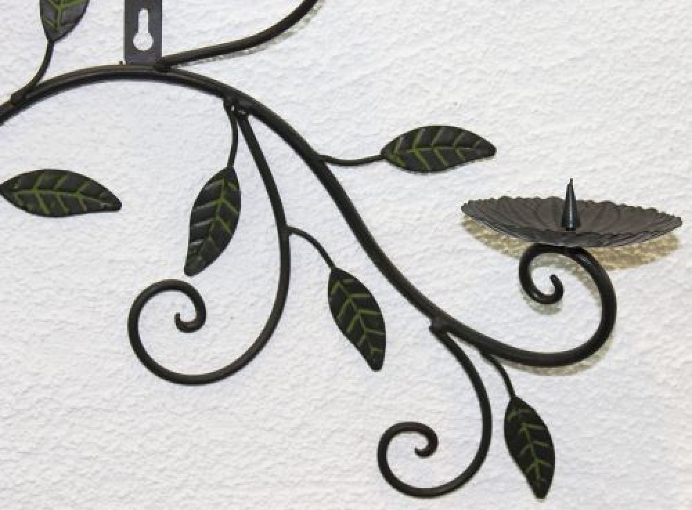 Wandkerzenhalter 12119 Kerzenhalter aus Metall Schmiedeeisen 70cm Kerzenleuchter