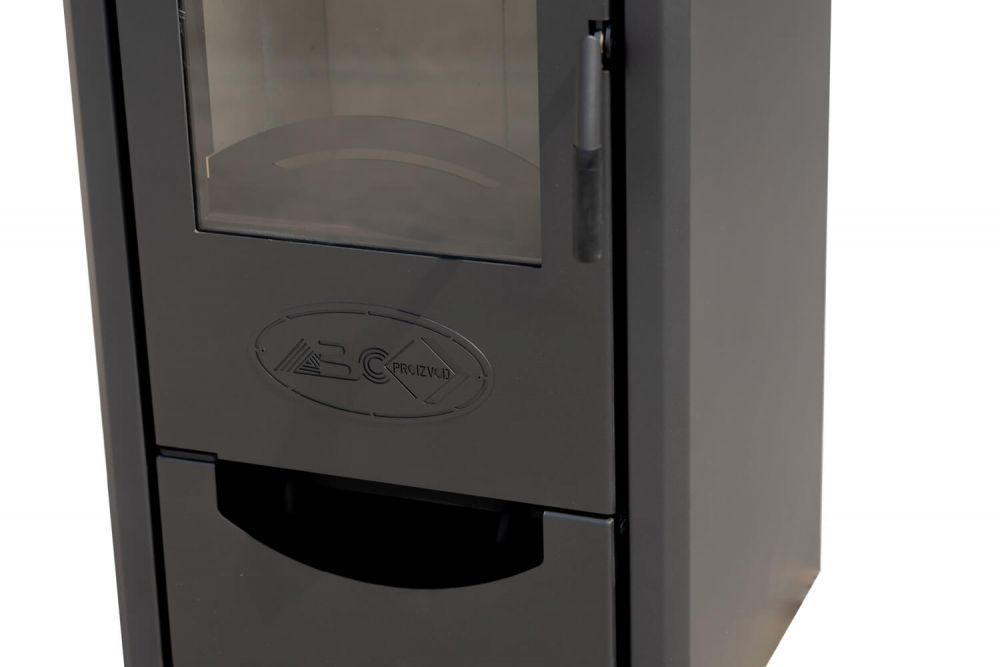 Kaminofen ABC Quadro Black Holzofen 9,5 kW mit Mehrfachbelegung Kamin Ofen Holzofen Holz Werkstattofen Heizofen