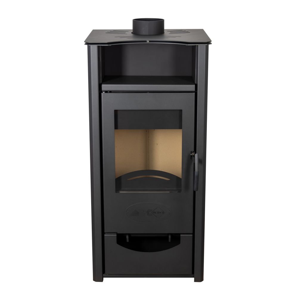 Kaminofen ABC Quadro Black Holzofen 9,5 kW mit Mehrfachbelegung Kamin Ofen Holzofen Holz Werkstattofen Heizofen
