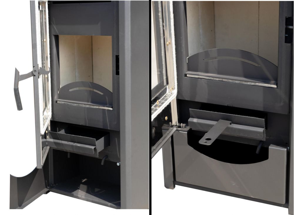 Kaminofen ABC Quadro Black Holzofen 9,5 kW mit Mehrfachbelegung Kamin Ofen Holzofen Holz Werkstattofen Heizofen