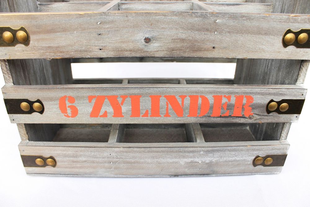 Bierträger mit Flaschenöffner Flaschenträger 6 Zylinder 93540 Bierkiste aus Holz 32cm