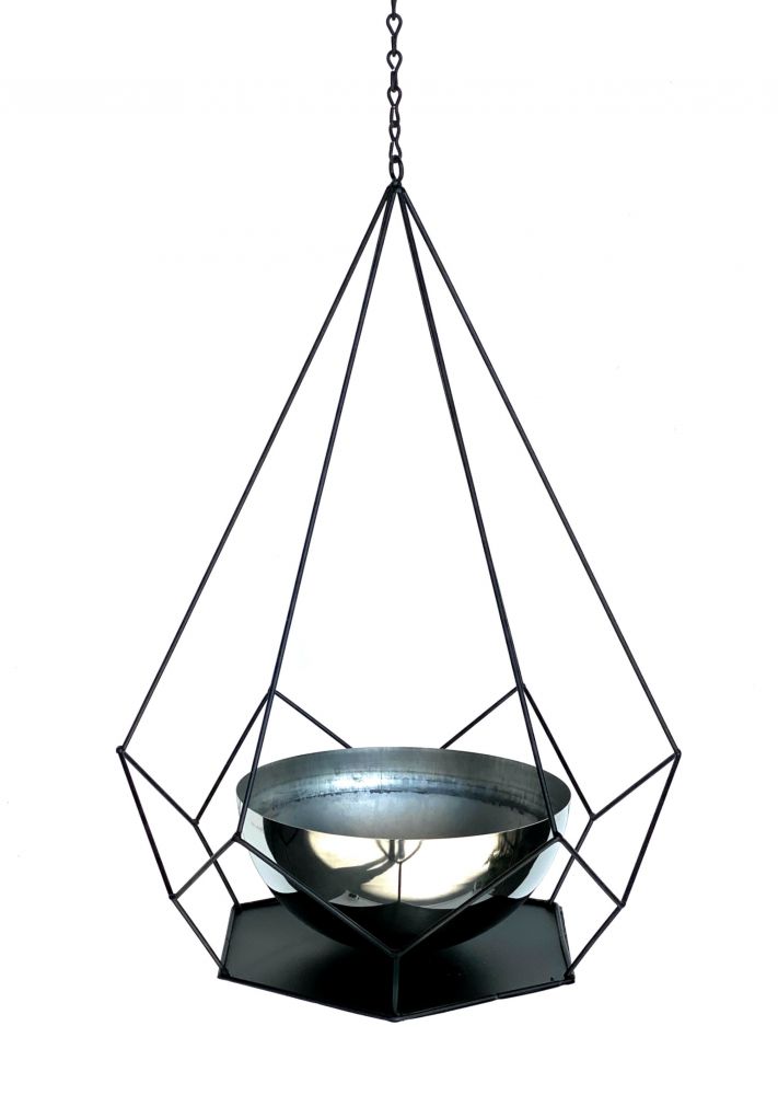 DanDiBo Blumenampel Innen Metall Wand Hängepflanzen 76 cm 96095 L mit Topf 6 Ecken Pflanzenhänger Blumenhänger Topfhänger Blumen Blumentopfhänger Hängetopf