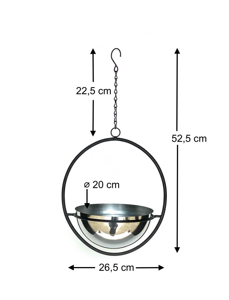 DanDiBo Blumenampel Innen Metall Wand Hängepflanzen 53 cm 96087 M mit Topf Silber Pflanzenhänger Blumenhänger Topfhänger Blumen Blumentopfhänger Hängetopf