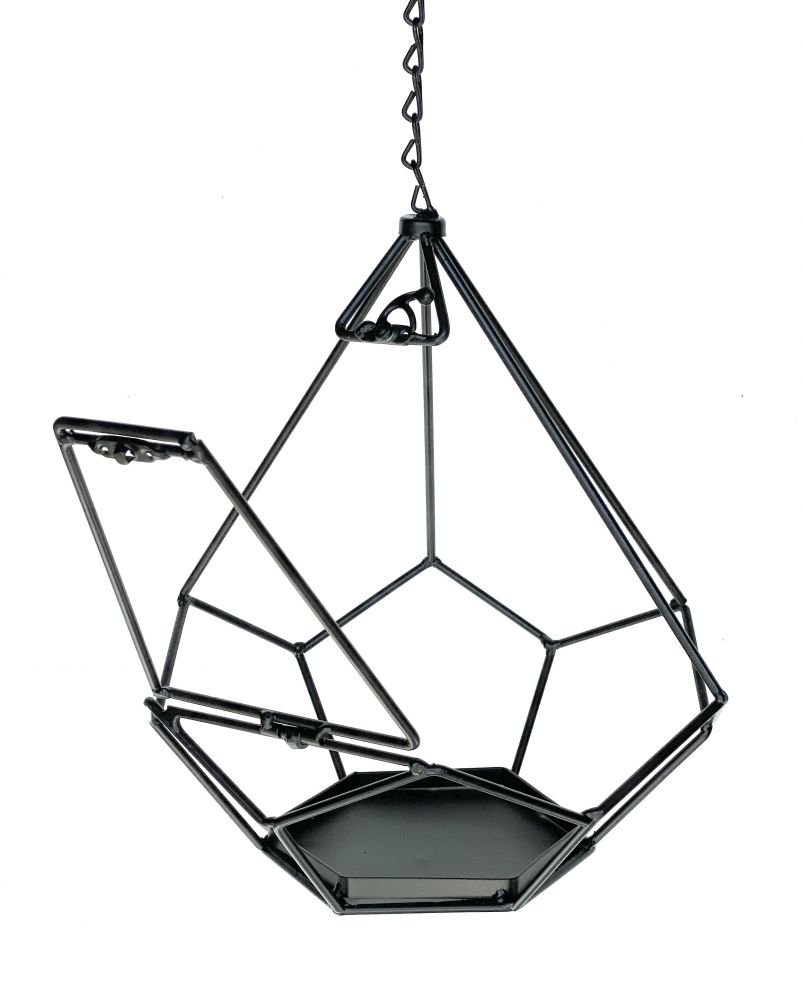 DanDiBo Blumenampel Innen Metall Wand Hängepflanzen 64 cm 96075 S mit Tür 6 Ecken Pflanzenhänger Blumenhänger Topfhänger Blumen Blumentopfhänger Hängetopf