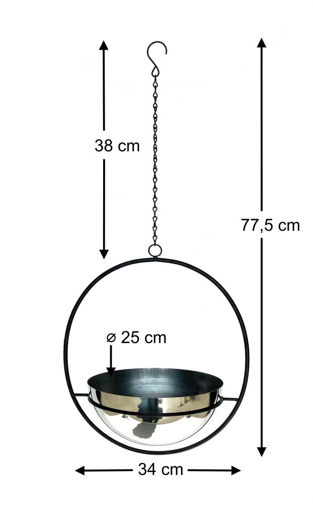 DanDiBo Blumenampel Innen Metall Wand Hängepflanzen 78 cm 96087 L mit Topf Silber Pflanzenhänger Blumenhänger Topfhänger Blumen Blumentopfhänger Hängetopf