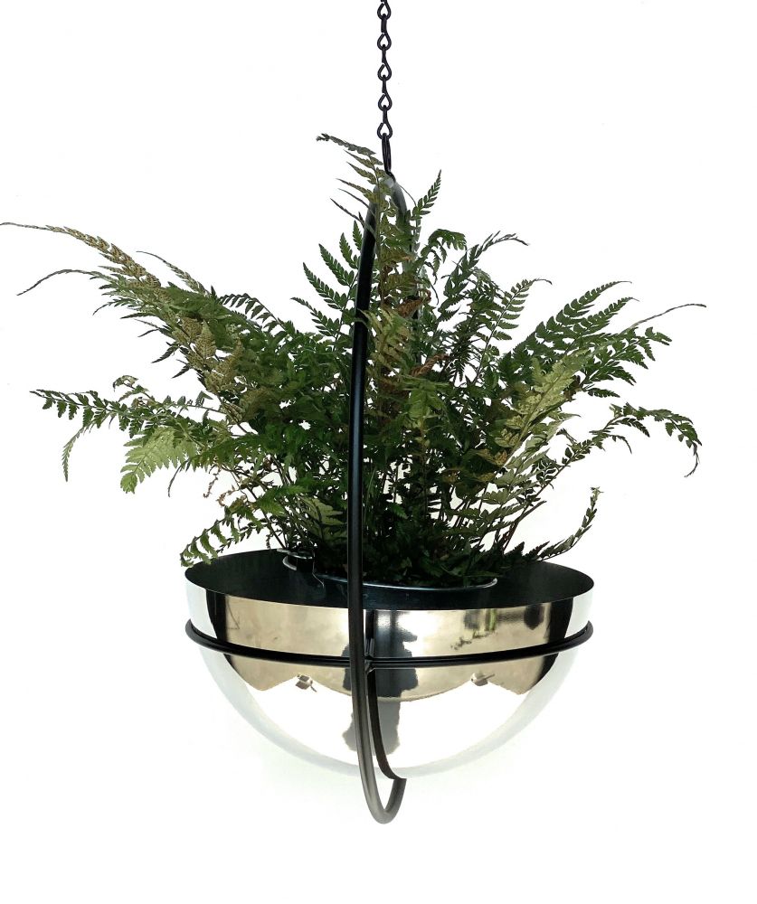 DanDiBo Blumenampel Innen Metall Wand Hängepflanzen 78 cm 96087 L mit Topf Silber Pflanzenhänger Blumenhänger Topfhänger Blumen Blumentopfhänger Hängetopf