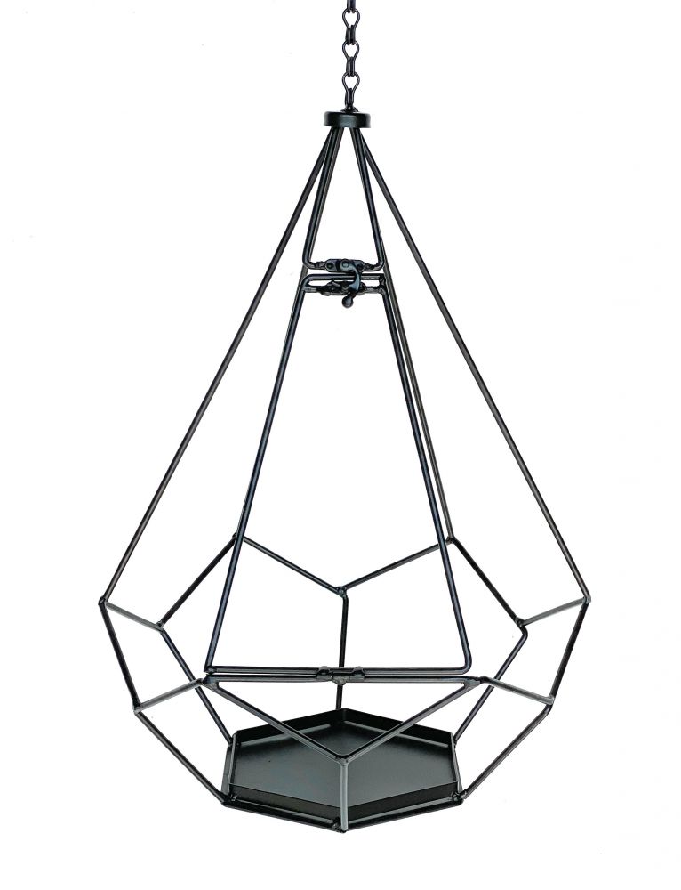 DanDiBo Blumenampel Innen Metall Wand Hängepflanzen 82 cm 96075 L mit Tür 6 Ecken Pflanzenhänger Blumenhänger Topfhänger Blumen Blumentopfhänger Hängetopf