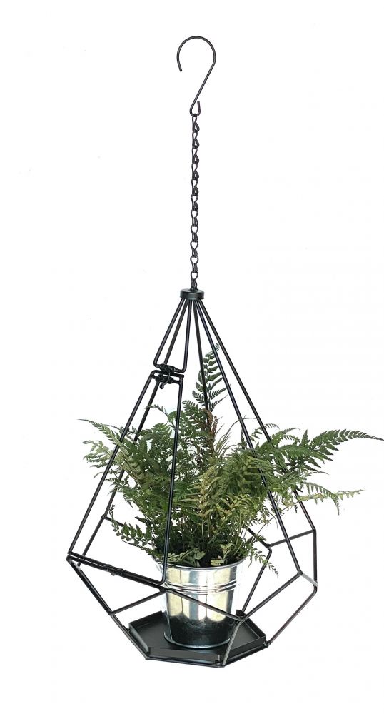 DanDiBo Blumenampel Innen Metall Wand Hängepflanzen 82 cm 96075 L mit Tür 6 Ecken Pflanzenhänger Blumenhänger Topfhänger Blumen Blumentopfhänger Hängetopf