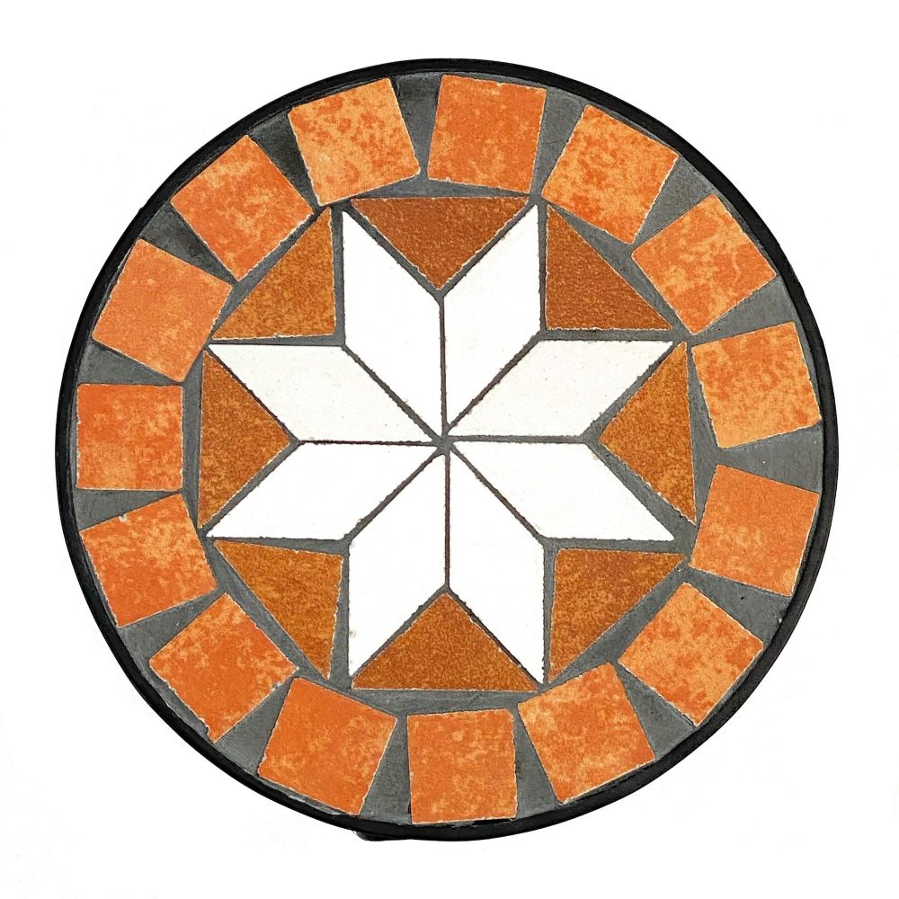 Blumenhocker Merano 46cm Mosaik 12011 Blumenständer Hocker Rund Beistelltisch