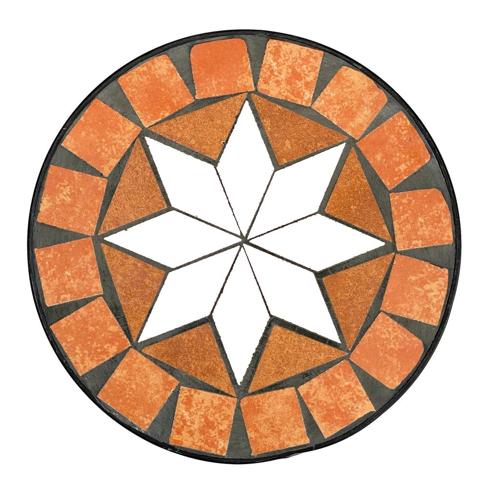 Blumenhocker Merano 62cm Mosaik 12011 Blumenständer Hocker Rund Beistelltisch