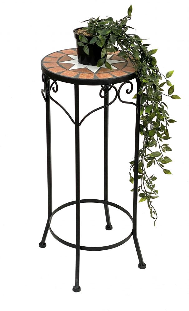 Blumenhocker Merano 62cm Mosaik 12011 Blumenständer Hocker Rund Beistelltisch
