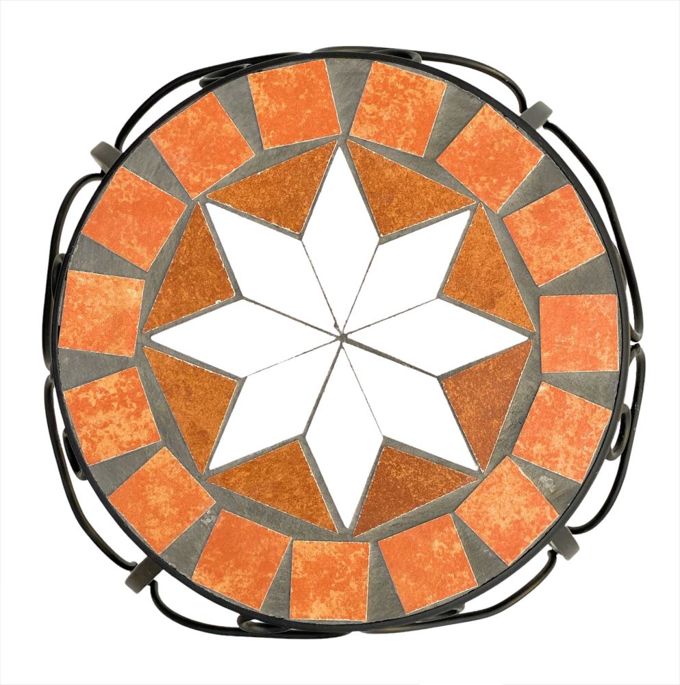 Blumenhocker Merano Mosaik 12014 Blumenständer 37cm Hocker Rund Beistelltisch