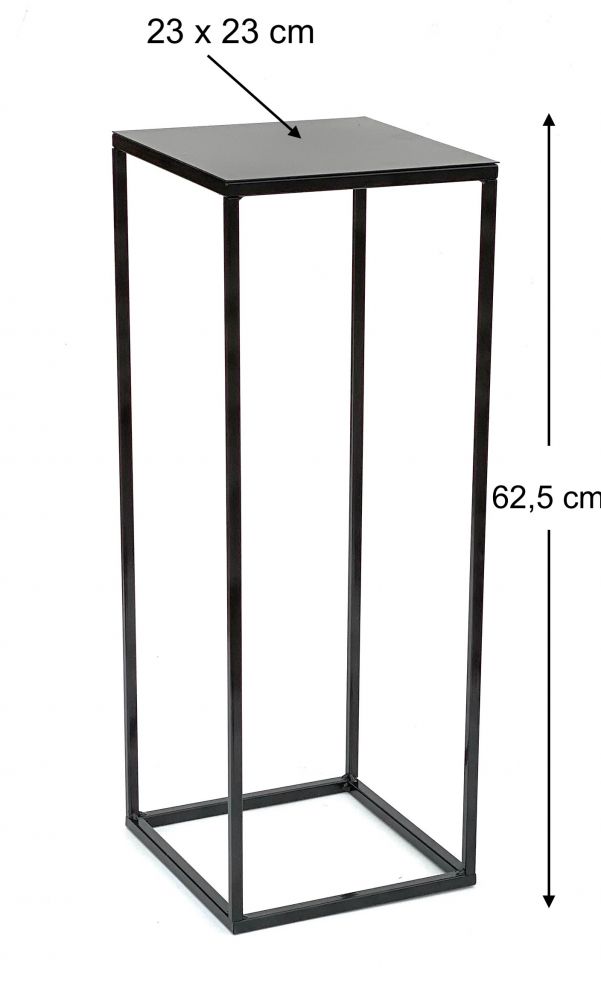 DanDiBo Flower Stool Metal Black Square 62.5 cm Flower Stand Side Table 434 Flower Column Modern Plant Stand Plant Stool