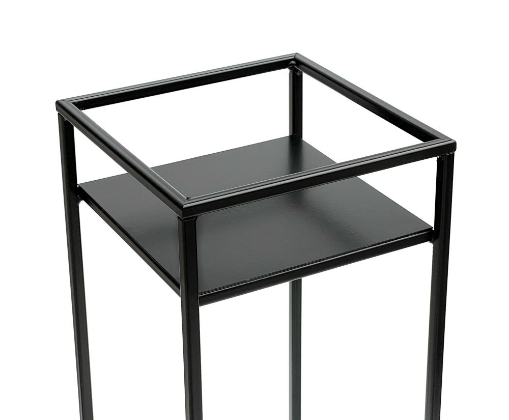 DanDiBo Blumenhocker Metall Schwarz Eckig 62 cm Blumenständer Beistelltisch 453 Blumensäule Modern Pflanzenständer Pflanzenhocker
