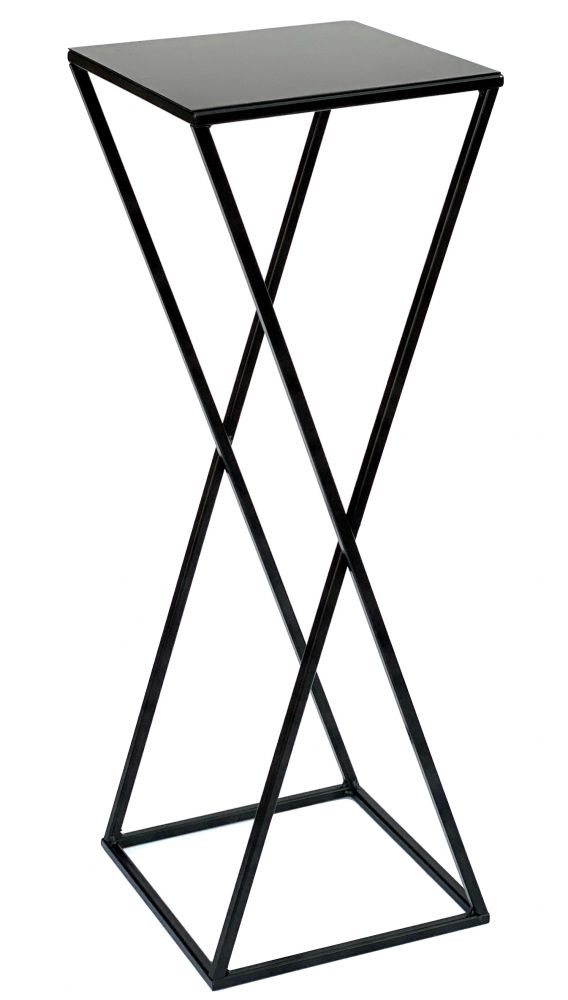 DanDiBo Blumenhocker Metall Schwarz Eckig 68 cm Blumenständer Beistelltisch 437 Blumensäule Modern Pflanzenständer Pflanzenhocker