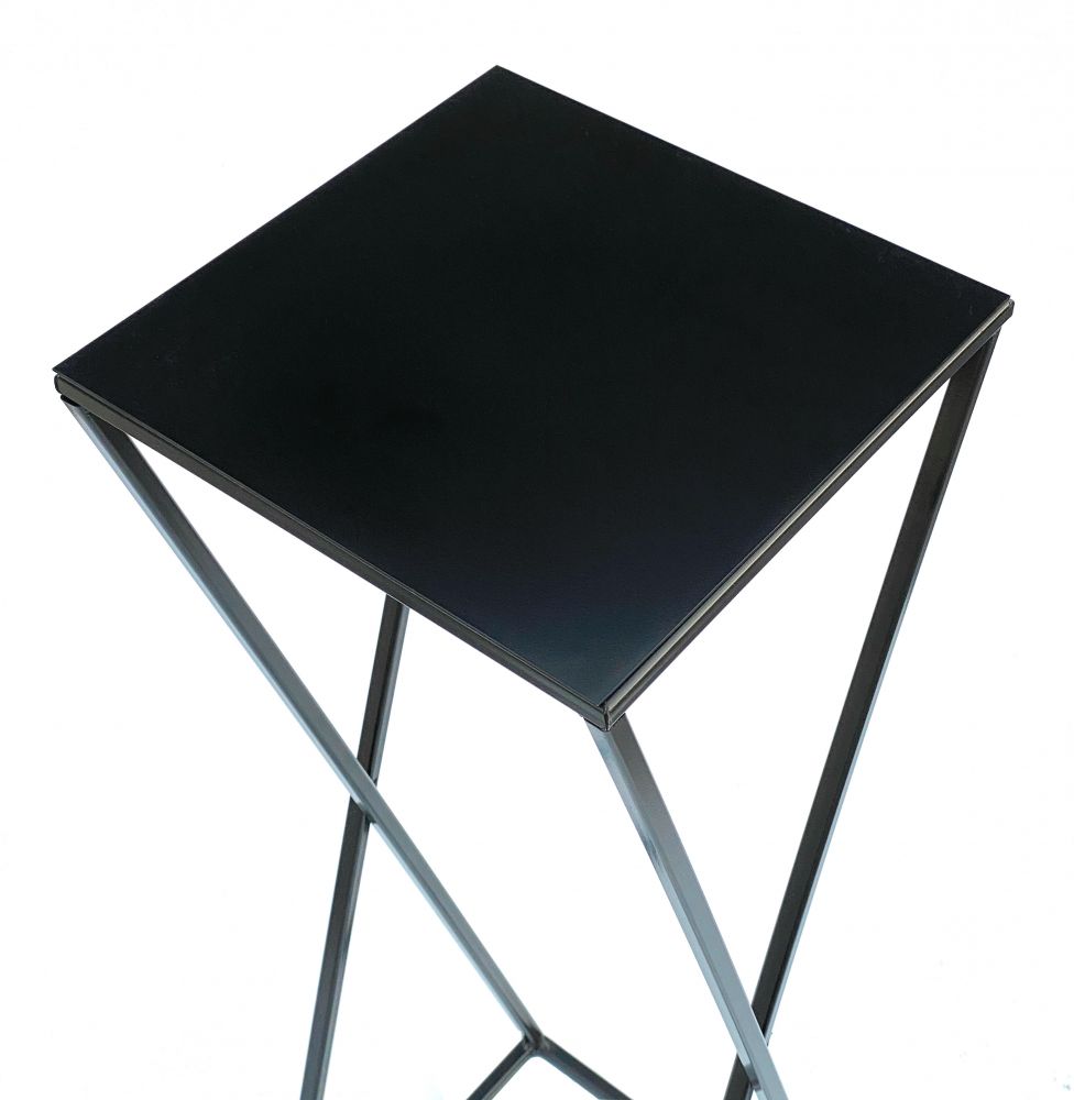 DanDiBo Blumenhocker Metall Schwarz Eckig 68 cm Blumenständer Beistelltisch 437 Blumensäule Modern Pflanzenständer Pflanzenhocker