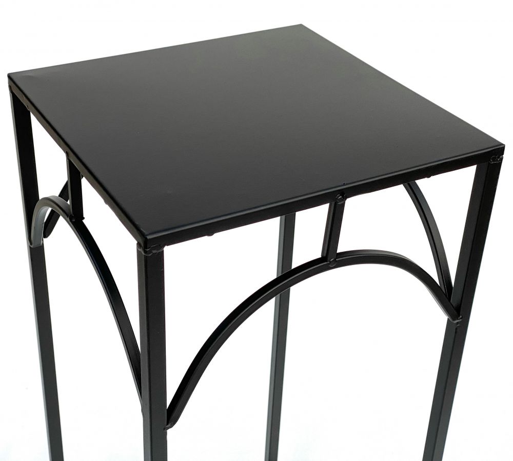 DanDiBo Blumenhocker Metall Schwarz Eckig 70 cm Blumenständer 96132 L Beistelltisch Blumensäule Modern Pflanzenständer Pflanzenhocker