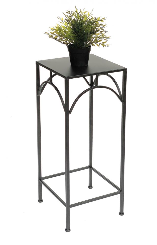 DanDiBo Blumenhocker Metall Schwarz Eckig 70 cm Blumenständer 96132 L Beistelltisch Blumensäule Modern Pflanzenständer Pflanzenhocker