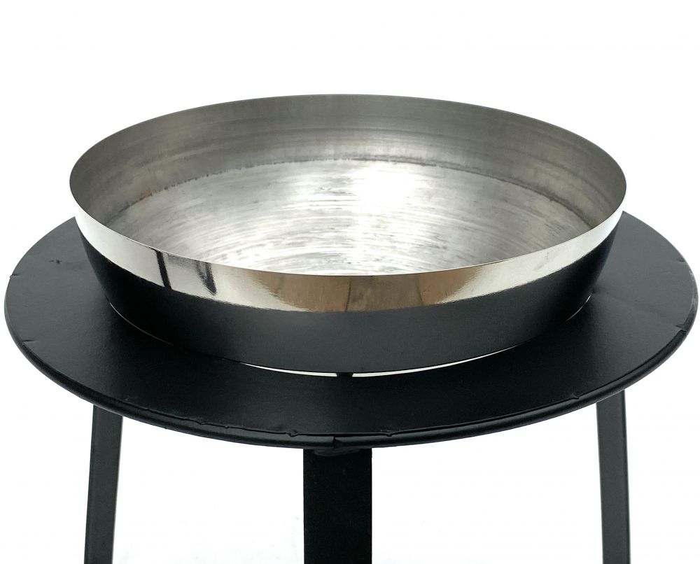 DanDiBo Blumenhocker Metall mit Topf Schwarz Silber Blumenständer 96091 3er Set Blumensäule Modern Pflanzenständer Pflanzenhocker