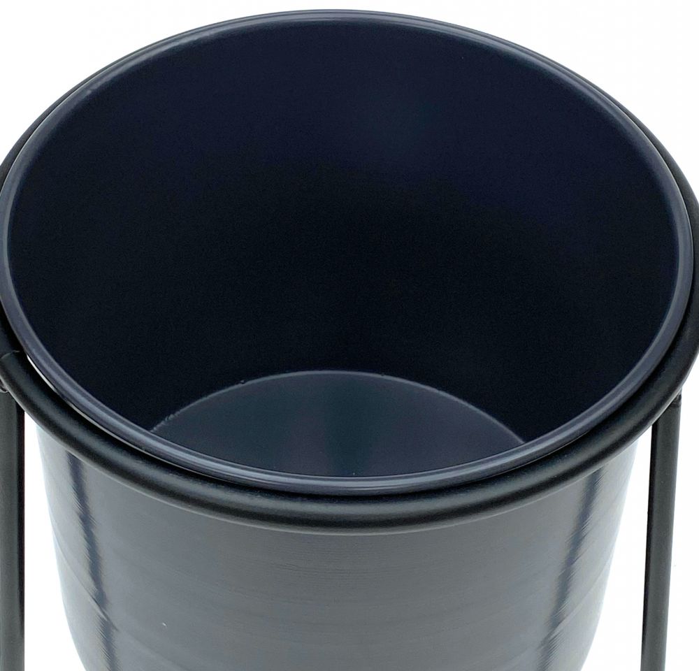 DanDiBo Flower Stool with Pot Metal Black L 45 cm Flower Stand 96052 Flower Column Modern Plant Stand Plant Stool