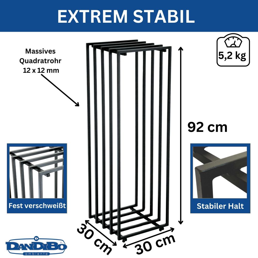 DanDiBo Blumenständer Metall Schwarz Eckig 96609 Pflanzenständer Beistelltisch Modern Design Innen Outdoor