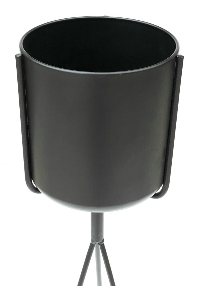 DanDiBo Blumenständer mit Topf Metall Schwarz 80 cm Blumenhocker 96022 Blumensäule Modern Pflanzenständer Pflanzenhocker