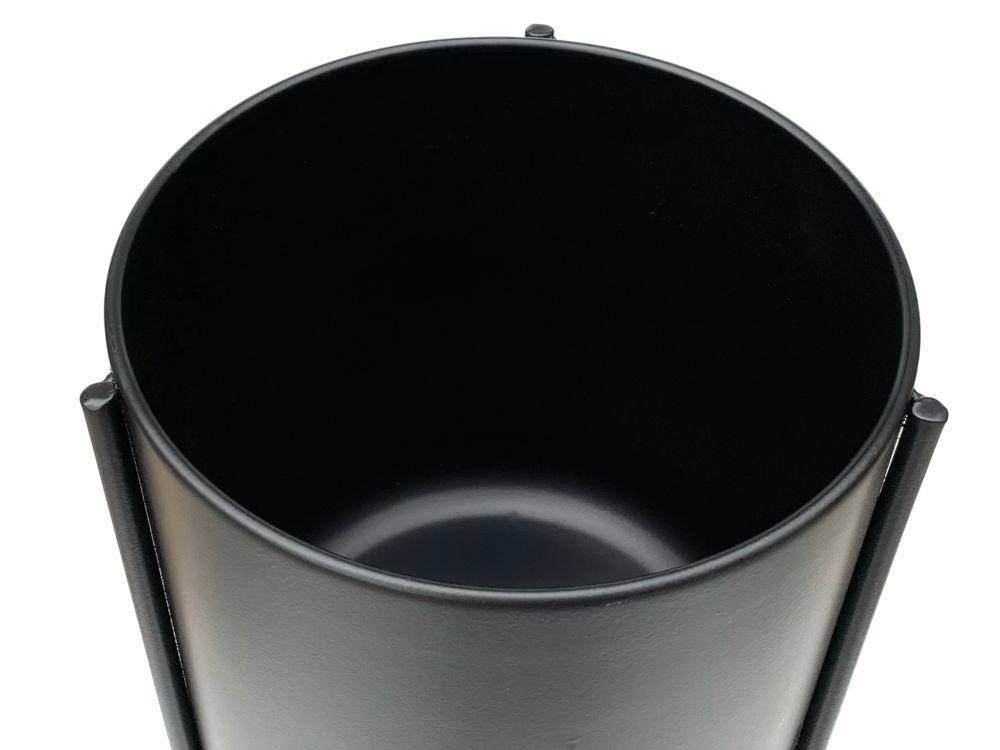 DanDiBo Blumenständer mit Topf Metall Schwarz 80 cm Blumenhocker 96022 Blumensäule Modern Pflanzenständer Pflanzenhocker