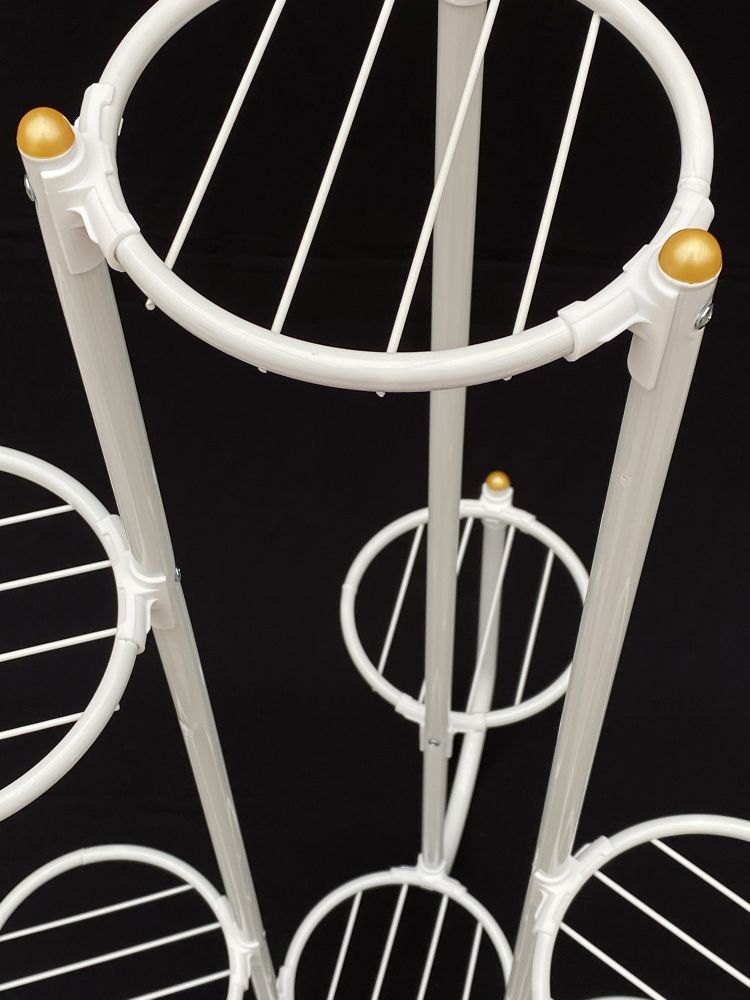 DanDiBo Flower Stairs Metal White 93922 Plant Stairs 101 cm Flower Shelf Plant Stand Flower Stand