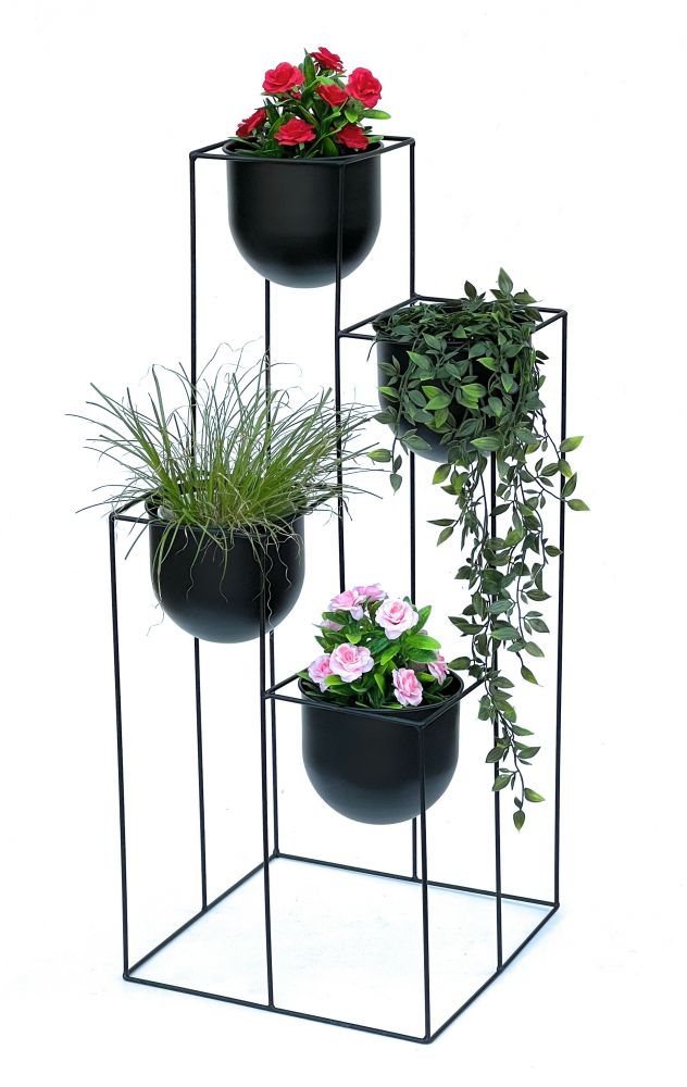 DanDiBo Flower Staircase Metal Black 90 cm Plant Staircase with Pot Indoor Flower Stand 210015 Flower Column Modern Plant Stand Flower Stool