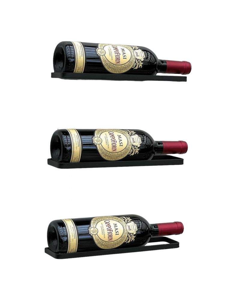 DanDiBo Weinhalter Metall Schwarz 3er Set Weinregal  Weinflaschen Flaschen 96419 Halter Wandregal Regal