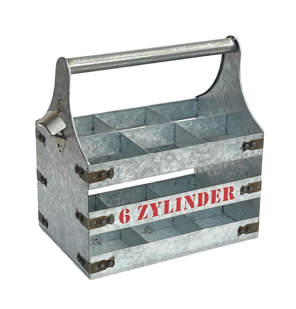 DanDiBo beer carrier metal with opener bottle carrier 6 cylinder V6 96402 bottle carrier bottle opener bottle basket men's handbag men's gifts