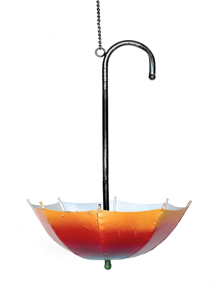 DanDiBo Blumenampel Metall Hängeampel mit Topf Innen Außen Regenschirm Hängepflanzen 57 cm 96258 S Pflanzenhänger Blumenhänger Topfhänger Blumen