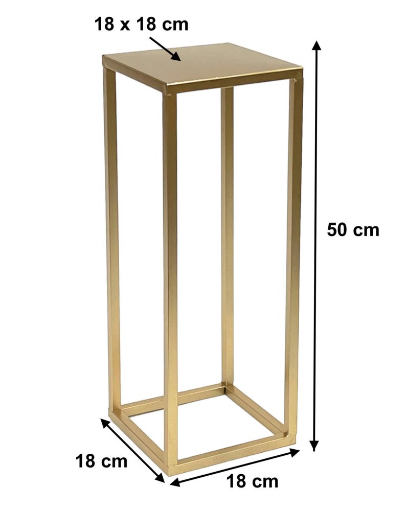 DanDiBo Flower Stool Metal Gold Angular 50 cm Flower Stand Side Table 96506 S Flower Column Modern Plant Stand Plant Stool