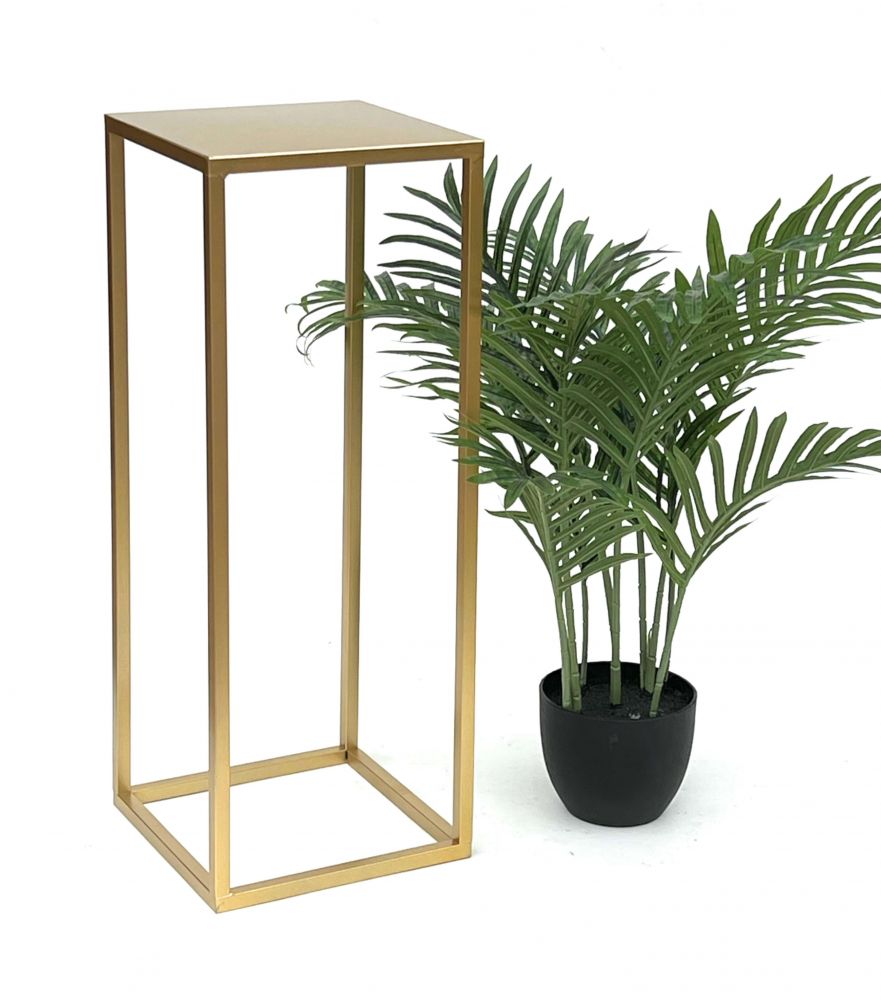 DanDiBo Flower Stool Metal Gold Angular 60 cm Flower Stand Side Table 96506 M Flower Column Modern Plant Stand Plant Stool