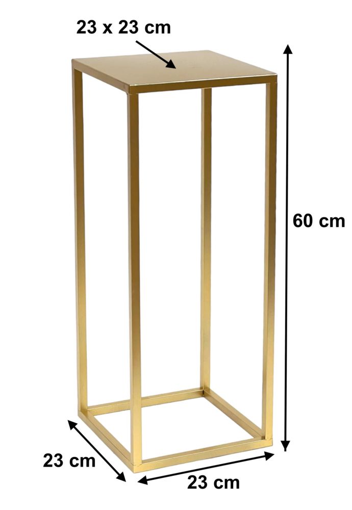 DanDiBo Flower Stool Metal Gold Angular 60 cm Flower Stand Side Table 96506 M Flower Column Modern Plant Stand Plant Stool