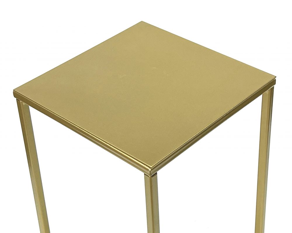 DanDiBo Blumenhocker Metall Gold Eckig S 42 cm Blumenständer Beistelltisch 96406 Blumensäule Modern Pflanzenständer Pflanzenhocker