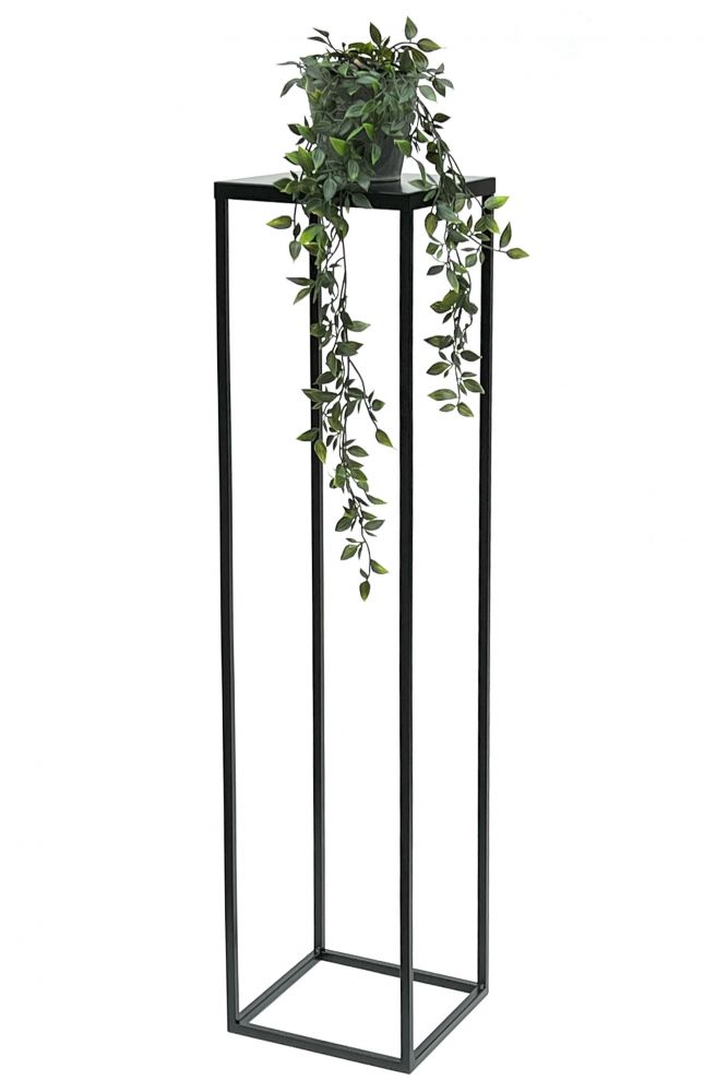 DanDiBo Flower Stool Metal Black 100 cm Square Flower Stand Side Table FRA-006 Flower Column Modern Plant Stand Plant Stool