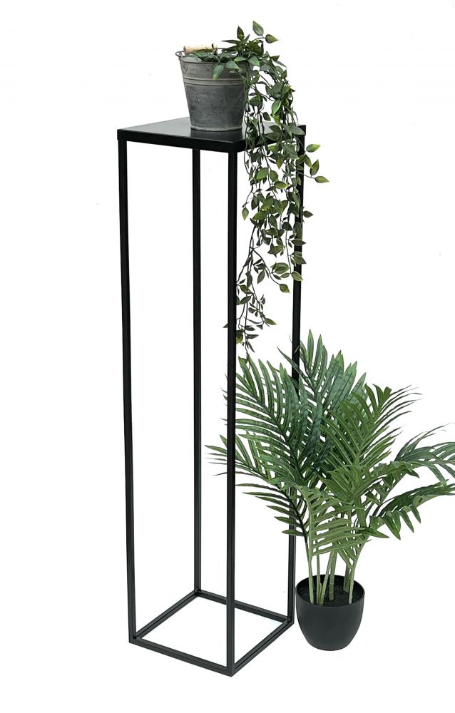 DanDiBo Flower Stool Metal Black 100 cm Square Flower Stand Side Table FRA-006 Flower Column Modern Plant Stand Plant Stool