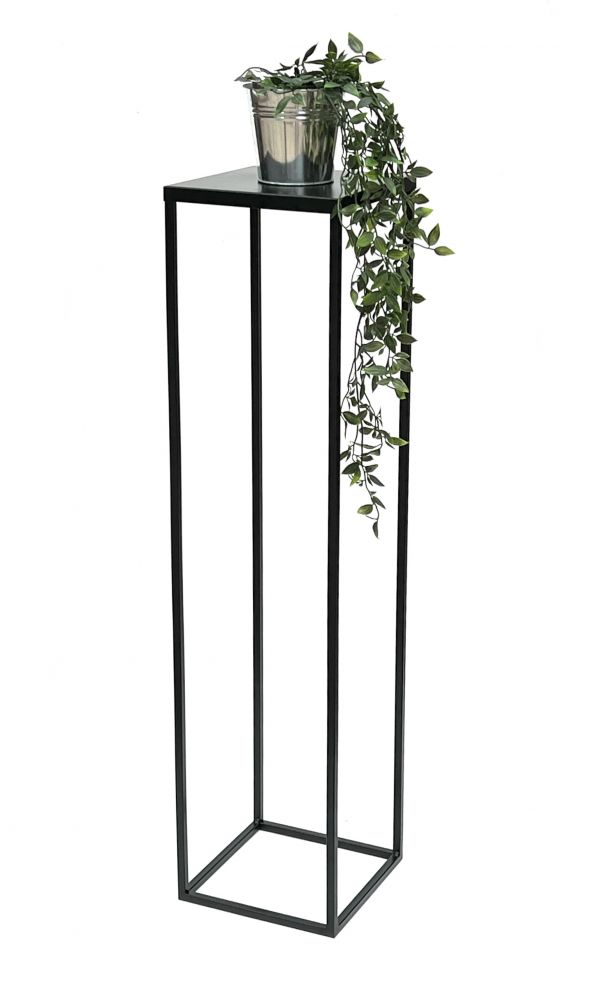 DanDiBo Flower Stool Metal Black 100 cm Square Flower Stand Side Table FRA-006 Flower Column Modern Plant Stand Plant Stool
