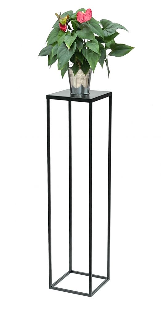 DanDiBo Flower Stool Metal Black 100 cm Square Flower Stand Side Table FRA-006 Flower Column Modern Plant Stand Plant Stool
