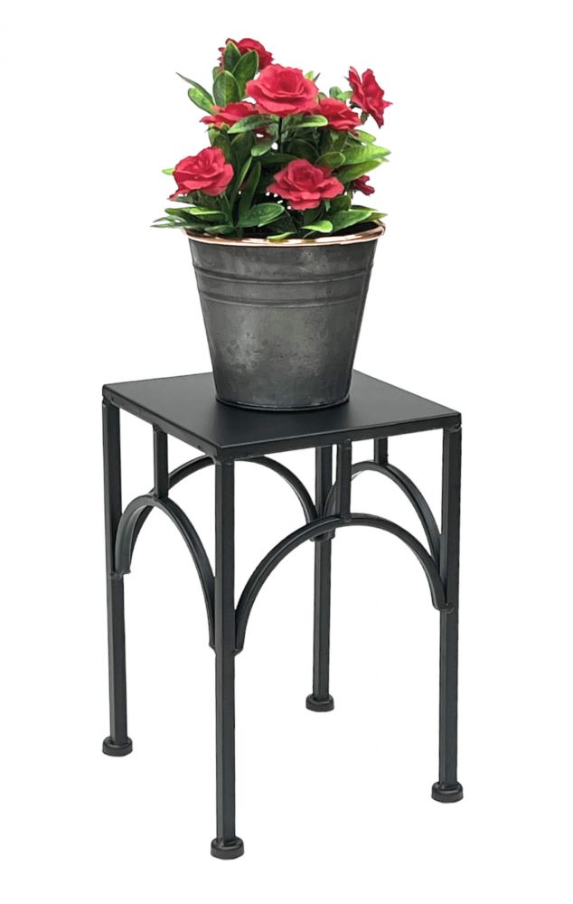 DanDiBo Blumenhocker Metall Schwarz Eckig 28 cm Blumenständer Blumensäule 96449 S Pflanzenhocker Modern Pflanzenständer