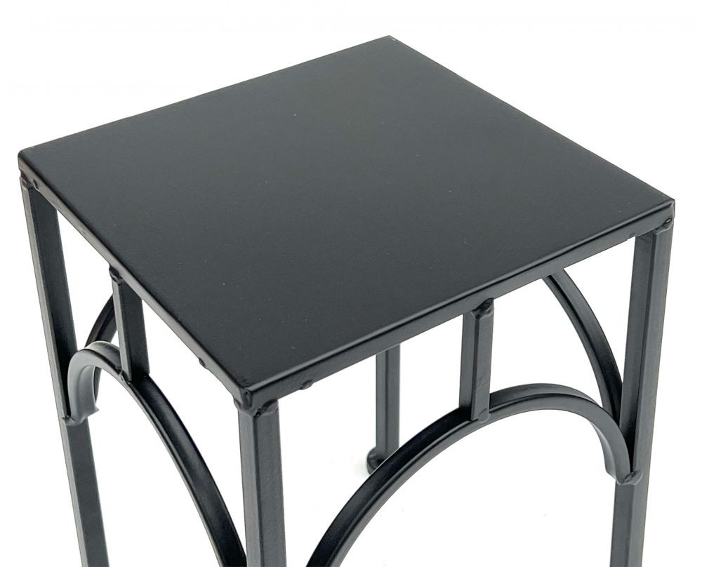 DanDiBo Blumenhocker Metall Schwarz Eckig 28 cm Blumenständer Blumensäule 96449 S Pflanzenhocker Modern Pflanzenständer