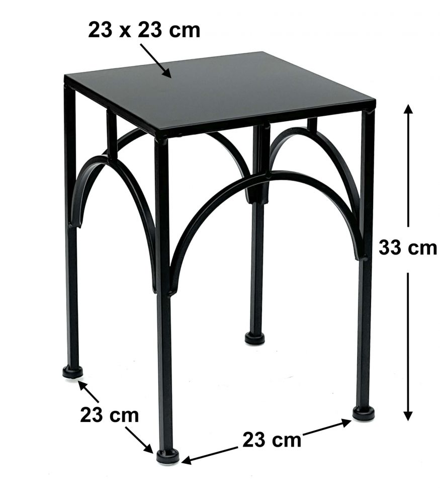 DanDiBo Blumenhocker Metall Schwarz Eckig 33 cm Blumenständer Blumensäule 96449 M Pflanzenhocker Modern