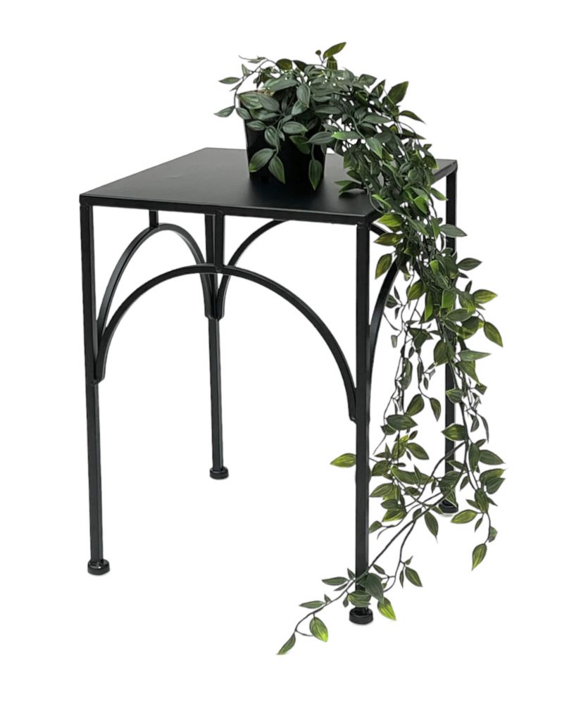DanDiBo Blumenhocker Metall Schwarz Eckig 38 cm Blumenständer Blumensäule 96449 L Pflanzenhocker Modern Pflanzenständer