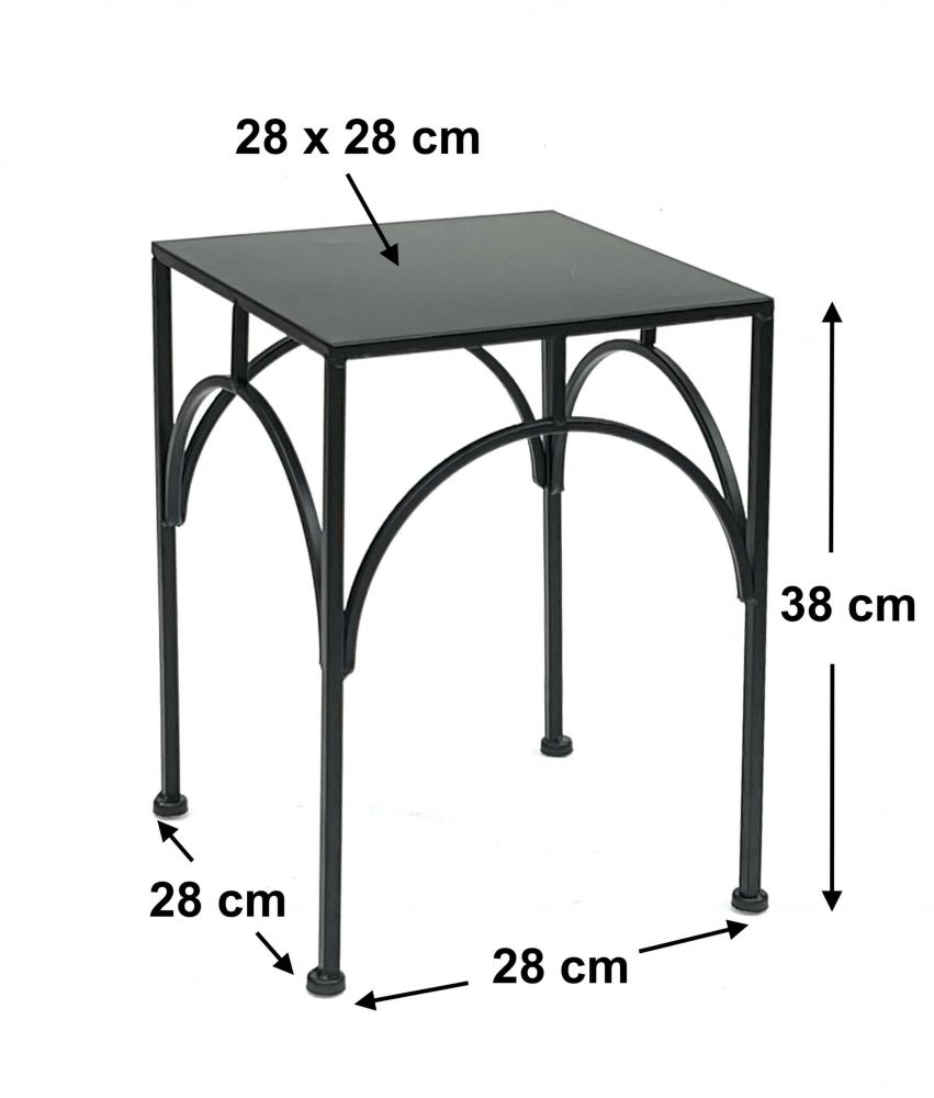DanDiBo Blumenhocker Metall Schwarz Eckig 38 cm Blumenständer Blumensäule 96449 L Pflanzenhocker Modern Pflanzenständer