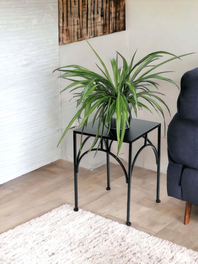 DanDiBo Blumenhocker Metall Schwarz Eckig 38 cm Blumenständer Blumensäule 96449 L Pflanzenhocker Modern Pflanzenständer