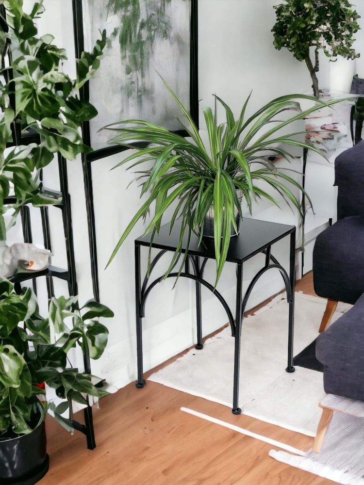 DanDiBo Blumenhocker Metall Schwarz Eckig 38 cm Blumenständer Blumensäule 96449 L Pflanzenhocker Modern Pflanzenständer