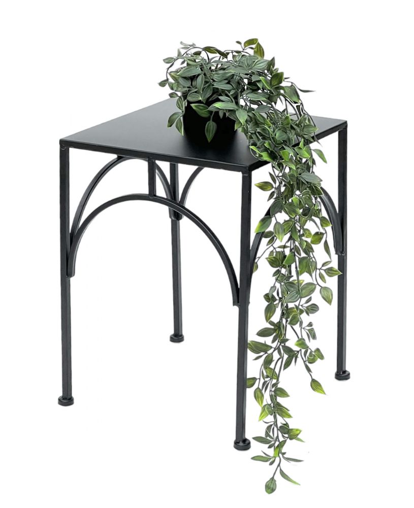 DanDiBo Blumenhocker Metall Schwarz Eckig 38 cm Blumenständer Blumensäule 96449 L Pflanzenhocker Modern Pflanzenständer
