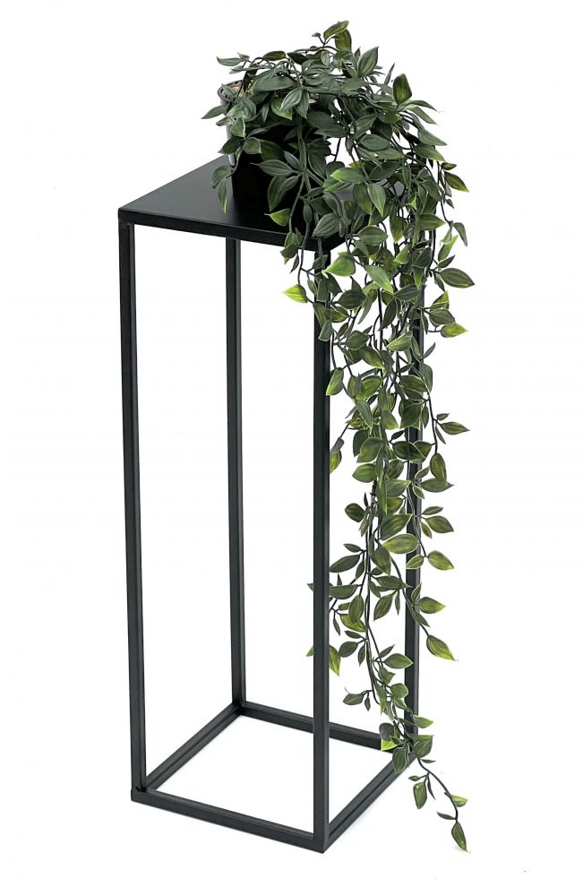 DanDiBo Flower Stool Metal Black Square 50 cm Flower Stand Side Table 96315 S Flower Column Modern Plant Stand Plant Stool